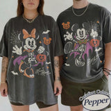 Retro Mickey Minnie Halloween Couple Shirts, Mickey Halloween Shirt, Spooky Season Tee, Halloween Matching Shirts