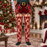 Funny Christmas Pajama Pants, Men Fake Underwear Optical Illusion, Holiday Lounge White Elephant Gag Gift