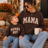 Customizable Mama & Mama's Boy Girl Matching Sweatshirts | Mom and Son Matching Crewnecks | Fall Family Sweatshirts | Matching Mommy and Son