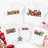 Christmas Name Shirt Monogram Matching Family Tee Christmas 2026 T-Shirt Holiday Custom Family Christmas TShirt Xmas Tee With Name