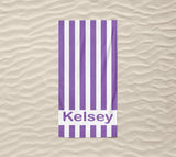 Striped Personalized Beach Towel Bath Towel Pool Towel