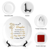 Personalized Ceramic Family Decorative Platter for Daughter, Daughter-In-Law – Custom Birth Month Flower, Name & Text Plate, Unique Keepsake Gifts for Ceramic Decor, Mother's Day,Birthday and Christmas