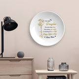 Personalized Ceramic Family Decorative Platter for Daughter, Daughter-In-Law – Custom Birth Month Flower, Name & Text Plate, Unique Keepsake Gifts for Ceramic Decor, Mother's Day,Birthday and Christmas