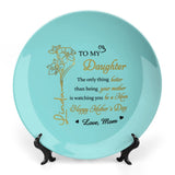 Personalized Ceramic Family Decorative Platter for Daughter, Daughter-In-Law – Custom Birth Month Flower, Name & Text Plate, Unique Keepsake Gifts for Ceramic Decor, Mother's Day,Birthday and Christmas
