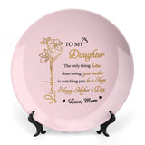 Personalized Ceramic Family Decorative Platter for Daughter, Daughter-In-Law – Custom Birth Month Flower, Name & Text Plate, Unique Keepsake Gifts for Ceramic Decor, Mother's Day,Birthday and Christmas