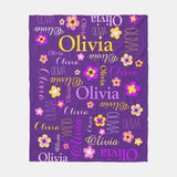 Super Soft Cute Dinosaur Blanket with Customizable Name & Text - High Quality Blanket for Kids and Adults - Unique Gift for Dinosaur Lovers, Baby Shower, Boys Girls Birthday