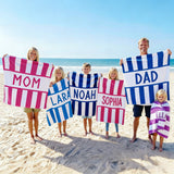 Striped Personalized Beach Towel Bath Towel Pool Towel
