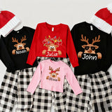 Reindeer Family Christmas Shirt,Personalized Christmas Family Shirt,Custom Family Name Tee,Funny Christmas Tee,Gift For Christmas,Xmas Gift