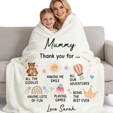 Mummy Gifts From Baby Son Daughter - Personalized Blanket with Name and Text