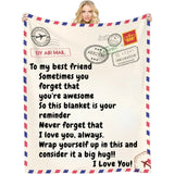 Never Forget that You are Awesome - Customizable Love Reminder Blanket for Family and Friends - Unique Gifts for Mom Dad Son Daughter Bestie