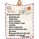 Never Forget that You are Awesome - Customizable Love Reminder Blanket for Friends - Unique Gifts for Bestie