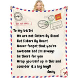 Not sisters by blood but sisters by heart - Customizable Blanket for Best Friends - Unique Gifts for Friends