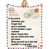 Never Forget that You are Awesome - Customizable Love Reminder Blanket for Friends - Unique Gifts for Bestie