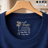 Custom Inside Neck T-Shirt with Name, Birth Flower, Text - Personalized Baby Shower, Mother's Day, Birthday Gifts For Daughter