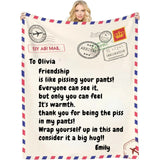 Funny Customizable Friendship Blanket for Friends - Unique Gifts for Besties