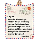 Here's a reminder that you're awesome and I love you- Customizable Love Reminder Blanket for Family and Friends - Unique Gifts for Mom Dad Son Daughter Sister