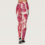 Funny Beef Steak Foodie High Waisted Leggings for Women - No See Through Tummy Control Cycling Workout Yoga Pants
