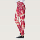 Funny Beef Steak Foodie High Waisted Leggings for Women - No See Through Tummy Control Cycling Workout Yoga Pants