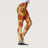 Funny Pizza Foodie High Waisted Leggings for Women - No See Through Tummy Control Cycling Workout Yoga Pants