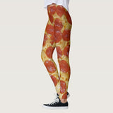 Funny Pizza Foodie High Waisted Leggings for Women - No See Through Tummy Control Cycling Workout Yoga Pants