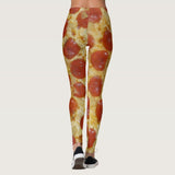 Funny Pizza Foodie High Waisted Leggings for Women - No See Through Tummy Control Cycling Workout Yoga Pants