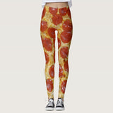 Funny Pizza Foodie High Waisted Leggings for Women - No See Through Tummy Control Cycling Workout Yoga Pants