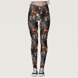 Vintage Gothic Lovers Skeleton High Waisted Leggings for Women - No See Through Tummy Control Cycling Workout Yoga Pants
