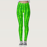 Funny Watermelon Foodie High Waisted Leggings for Women - No See Through Tummy Control Cycling Workout Yoga Pants