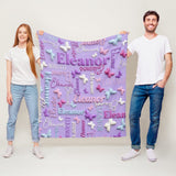 Custom Name Blanket - Floral 3D Effect Blanket with Personalized Name