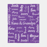 Personalized Blanket with Names for Grandma & Grandpa, Mom & Papa - Custom Blanket with Family Names - Unique Gifts for Birthday, Christmas, Baby Shower