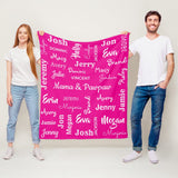 Personalized Blanket with Names for Grandma & Grandpa, Mom & Papa - Custom Blanket with Family Names - Unique Gifts for Birthday, Christmas, Baby Shower