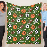 Super Soft Personalized Name Sport Balls Blankets