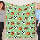 Super Soft Personalized Name Sport Balls Blankets