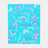Personalized Name Rainbow Stars Fleece Blanket for Kids and Adults - Unique Gifts for Birthday, Housewarming, Christmas