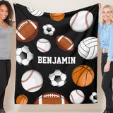 Super Soft Personalized Name Sport Balls Blankets