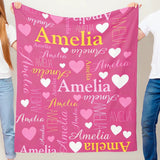 Custom Name Blanket - Personalized Blanket for Kids and Adults - Ultra-Soft Cozy Fleece Blanket, Unique Baby Shower, Birthday, Christmas Gifts for Family and Friends