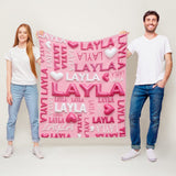 Custom Name Blanket - Floral 3D Effect Blanket with Personalized Name