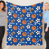 Super Soft Personalized Name Sport Balls Blankets