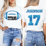 Custom Football Mom Shirt – Personalized Name & Number Tee – Game Day Jersey Style, Game Day Football Shirt, Name and Number Football Shirt