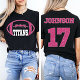 Custom Football Mom Shirt – Personalized Name & Number Tee – Game Day Jersey Style, Game Day Football Shirt, Name and Number Football Shirt