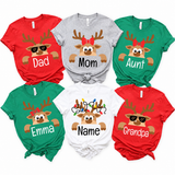 Reindeer Family Christmas Shirt,Personalized Christmas Family Shirt,Custom Family Name Tee,Funny Christmas Tee,Gift For Christmas,Xmas Gift