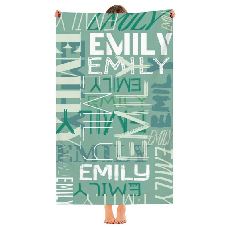 Personalized Beach Towel with Name, Custom Summer Beach Gift for Family & Friends Trip, Custom Name Gift for Family Vacation, Birthday, Kids and Adults