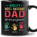 Personalized Mug with Kids Names for Dad, Husband - Unique Fathers Day Gifts, Birthday, Anniversary
