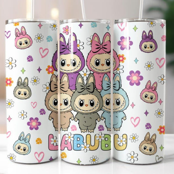 Kawaii Labubu Inspired Tumbler, Portable Car Mug, Travel Coffee Tumbler