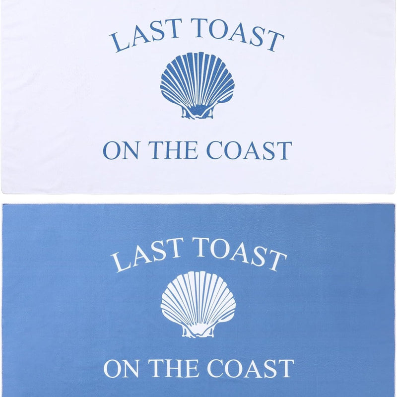 Last Toast on The Coast Bachelorette Beach Towels  - Bride Tribe Bridesmaid Gift for Bachelorette Party Supplies for Wedding Honeymoon Engagement Party