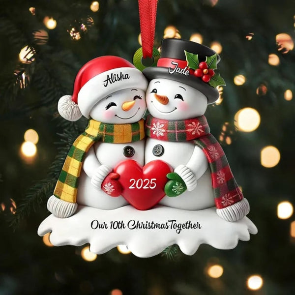 Custom Funny Couple Christmas Ornament 2025, Growing Old Together Ornament, Personalized Santa Couple Gift,Romantic XmasTree Decor,Xmas Gift