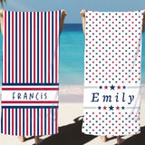 Personalized 4th of July Beach Towel with Name