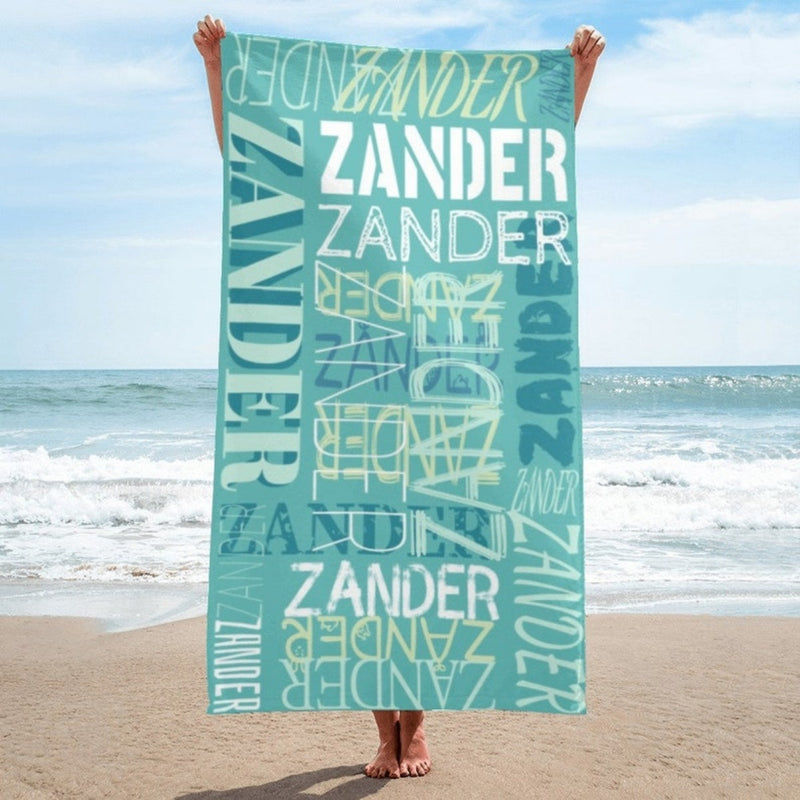 Personalized Beach Towel with Name, Custom Summer Beach Gift for Family & Friends Trip, Custom Name Gift for Family Vacation, Birthday, Kids and Adults