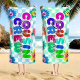 Personalized Cousin Crew Beach Towel, Summer Beach Gift for Cousin, Custom Name Pool Towel, Matching Cousin Trip Gift, Family Vacation Gift