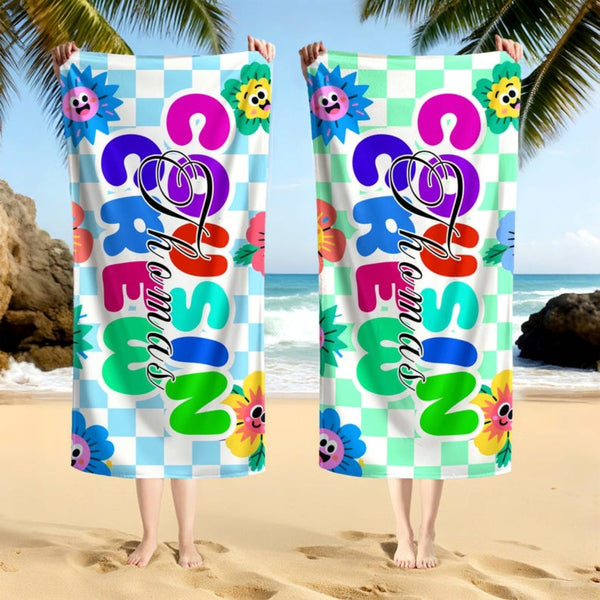 Personalized Cousin Crew Beach Towel, Summer Beach Gift for Cousin, Custom Name Pool Towel, Matching Cousin Trip Gift, Family Vacation Gift